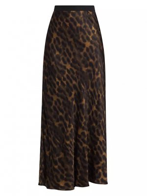 Атласная юбка макси с леопардовым принтом Leia , цвет umber leopard Rails