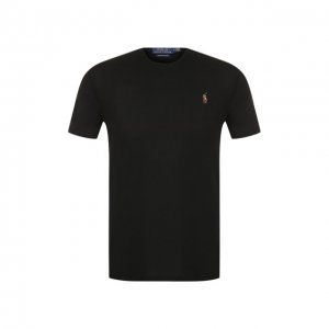Хлопковая футболка Polo Ralph Lauren. Цвет: чёрный