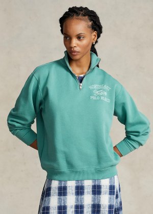 Флисовый пуловер с молнией на четверть логотипом Coastal Ralph Lauren