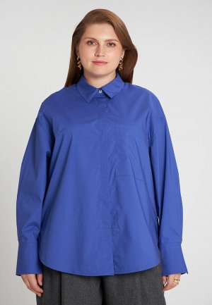Рубашка Lessismore. Цвет: синий