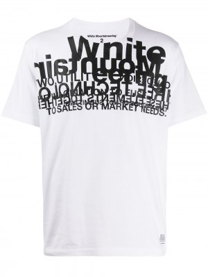 Многослойная футболка с логотипом White Mountaineering. Цвет: белый