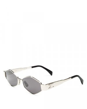 Солнцезащитные очки Metal Triomphe с геометрическим узором, 54 мм , цвет Silver CELINE