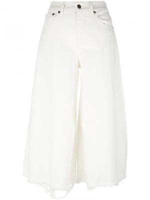 Укороченные широкие брюки Off-White. Цвет: белый