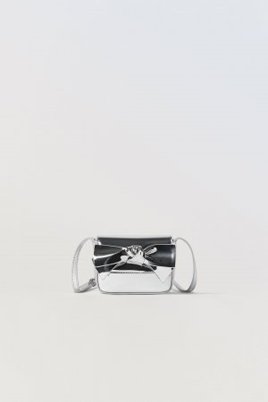 Зеркальная сумка на плечо Zara, серебро ZARA