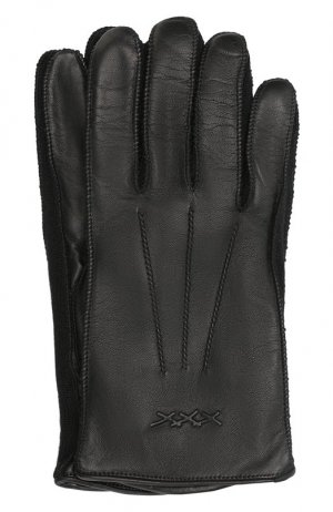 Кожаные перчатки Ermenegildo Zegna. Цвет: чёрный