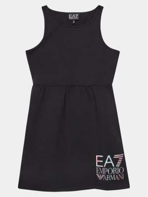 Летнее платье стандартного кроя Ea7 Emporio Armani, черный ARMANI