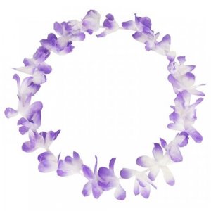 Гавайское ожерелье Двухцветные цветы, цвет бело-фиолетовый, сиреневый Happy Pirate. Цвет: фиолетовый