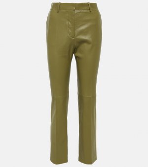 Coleman кожаные прямые брюки, зеленый Joseph