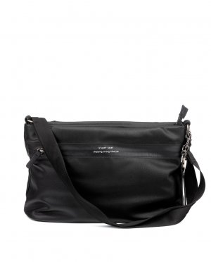 Женская черная сумка через плечо из экокожи , черный Stamp