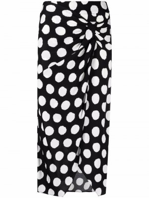 Garcel polka-dot print knotted skirt DVF Diane von Furstenberg. Цвет: черный