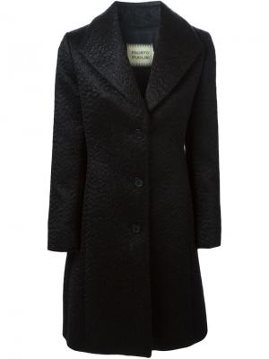 Однобортное пальто Fausto Puglisi. Цвет: чёрный