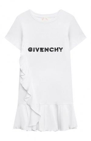 Хлопковое платье Givenchy. Цвет: белый