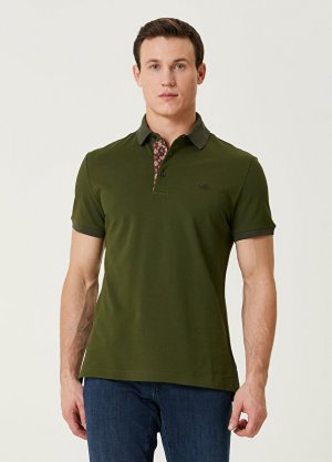 Темно-зеленая футболка с воротником-поло Etro. Цвет: зеленый