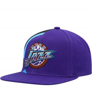 Мужская фиолетовая шляпа Snapback Utah Jazz Classics Retroline из твердой древесины Mitchell & Ness