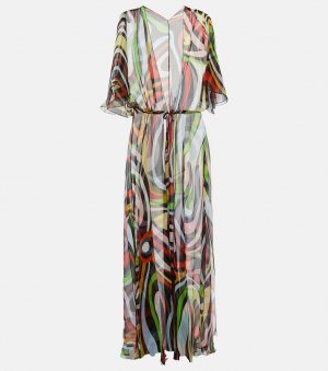 Шелковое пляжное платье с принтом PUCCI, разноцветный Pucci