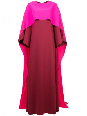 Платье макси с кейпом Greta Constantine. Цвет: розовый
