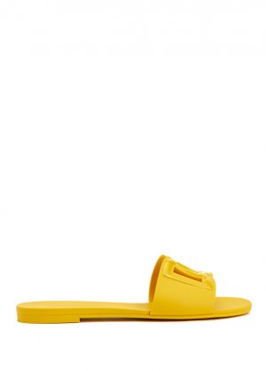 Желтые женские пляжные тапочки Dolce&Gabbana