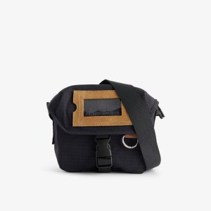 Тканая сумка через плечо с тисненым логотипом Post, черный Acne Studios
