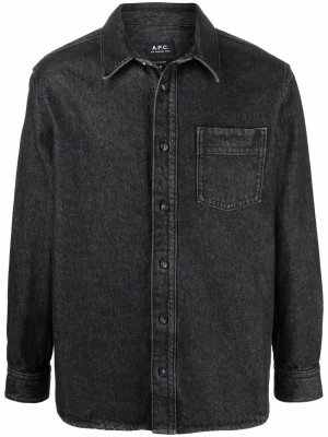 Джинсовая рубашка с нагрудным карманом A.P.C.. Цвет: черный
