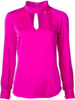Блузка с вырезной деталью Trina Turk. Цвет: розовый и фиолетовый