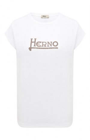 Хлопковая футболка Herno. Цвет: белый