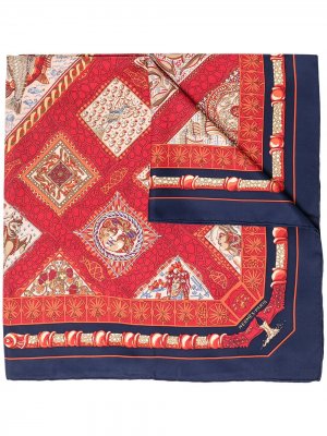 Pre-owned Mare Nostrum silk scarf Hermès. Цвет: красный