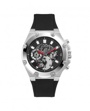 Мужские часы Third gear GW0334G1 с силиконовым ремешком и черным , черный Guess