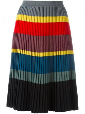Плиссированная юбка в полоску Tomas Maier. Цвет: многоцветный