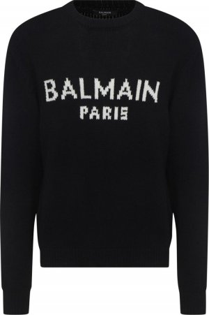 Пуловер Merino Pullover 'Noir/Blanc', черный Balmain