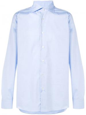 Однотонная рубашка на пуговицах Borriello. Цвет: синий