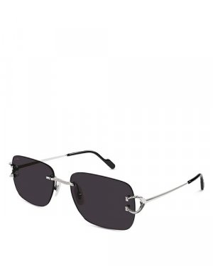 Прямоугольные солнцезащитные очки Kering Signature C, 59 мм , цвет Silver Cartier