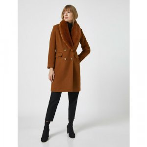 Пальто , размер 38, коричневый KOTON. Цвет: коричневый