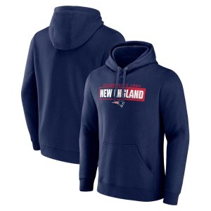 Мужской пуловер с капюшоном темно-синего цвета New England Patriots Down Field логотипом Fanatics