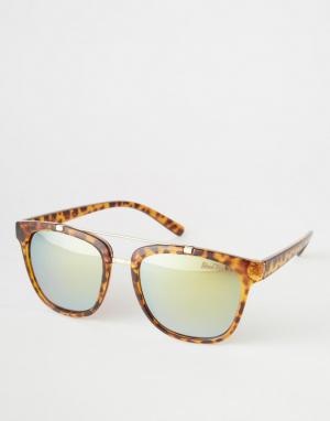 Квадратные солнцезащитные очки в черепаховой оправе Black Phoenix. Цвет: коричневый