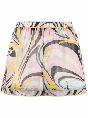 Lilla print high-waisted shorts Emilio Pucci. Цвет: синий