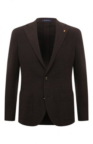 Шерстяной пиджак Sartoria Latorre. Цвет: коричневый