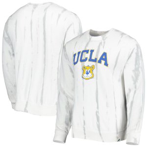 Мужская студенческая одежда белого/серебристого цвета UCLA Bruins Classic Arch Dye Terry пуловер с круглым вырезом толстовка