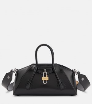 Миниатюрная кожаная сумка через плечо Antigona Stretch, черный Givenchy