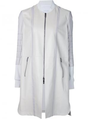 Пальто на молнии с панельным дизайном Callens. Цвет: белый