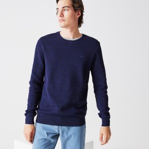 Свитеры Мужской свитер Regular Fit с круглым вырезом Lacoste. Цвет: синий