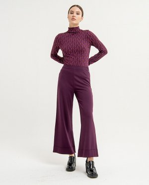 Женские укороченные брюки широкого кроя с отворотом по низу, фиолетовый Surkana. Цвет: фиолетовый