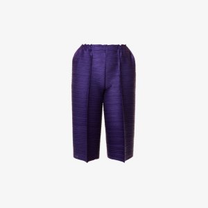 Широкие трикотажные брюки со средней посадкой и складками Bounce , фиолетовый Pleats Please Issey Miyake