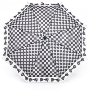 Мини-зонт, черный, белый ZEST. Цвет: черный/белый