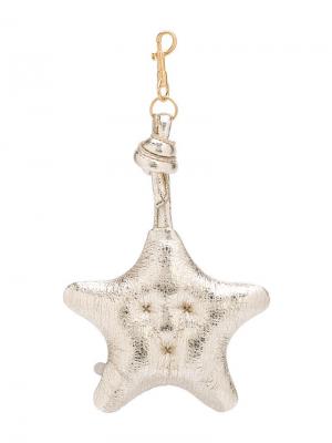 Брелок для ключей в форме звезды Anya Hindmarch. Цвет: металлический
