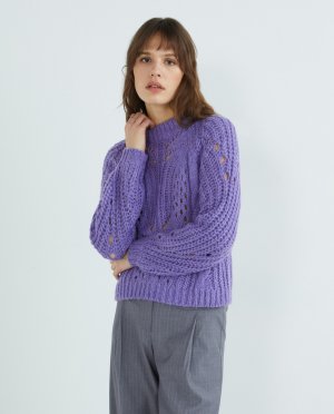 Женский пуловер с круглым вырезом и длинными рукавами Yas, фиолетовый YAS. Цвет: фиолетовый