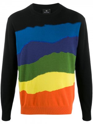 Пуловер с круглым вырезом и вставками Paul Smith. Цвет: черный