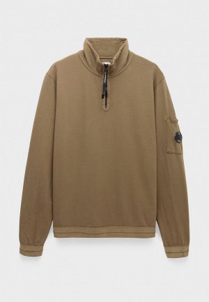 Олимпийка C.P. Company light fleece zipped sweatshirt butternut. Цвет: коричневый