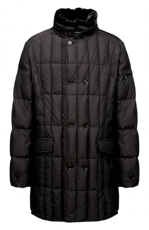 Пуховая куртка с отделкой из меха кролика Morris-KM Moorer. Цвет: серый