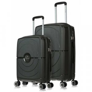 Комплект чемоданов Lcase Doha, 2 шт., 74.3 л, размер S/M, серый L'case. Цвет: серый/темно-серый