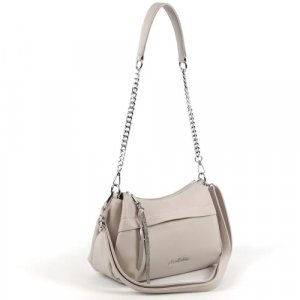 Женская сумка через плечо из эко кожи с тремя отделениями 6656 Лайт Грей (131884) Anna Fashion. Цвет: серый